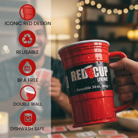 Red Cup Living unbreakable BPA-free mug with sturdy handle for daily use