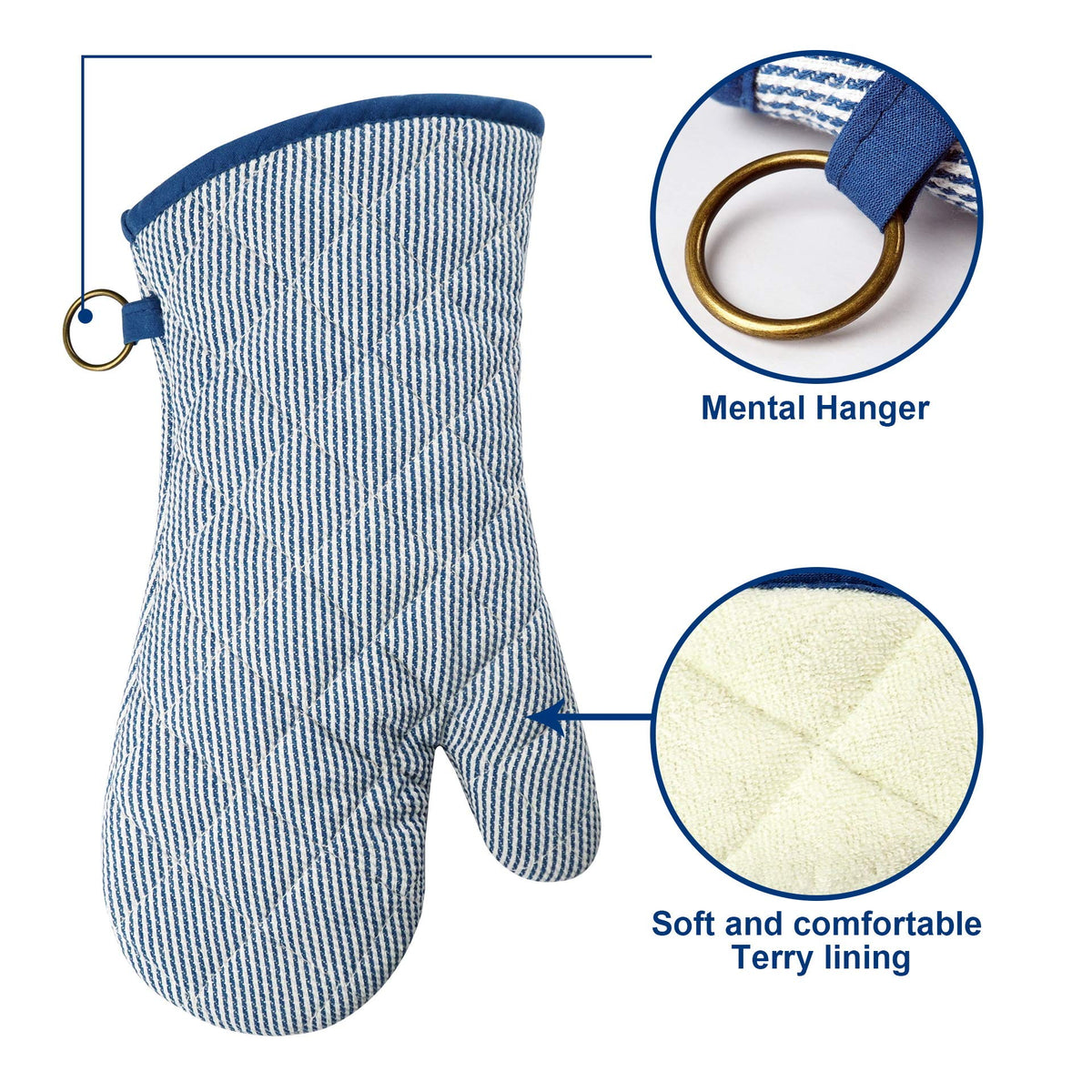 Red LMLDETA blue mitt ideal for barbecue and baking tasks with extended coverage.
