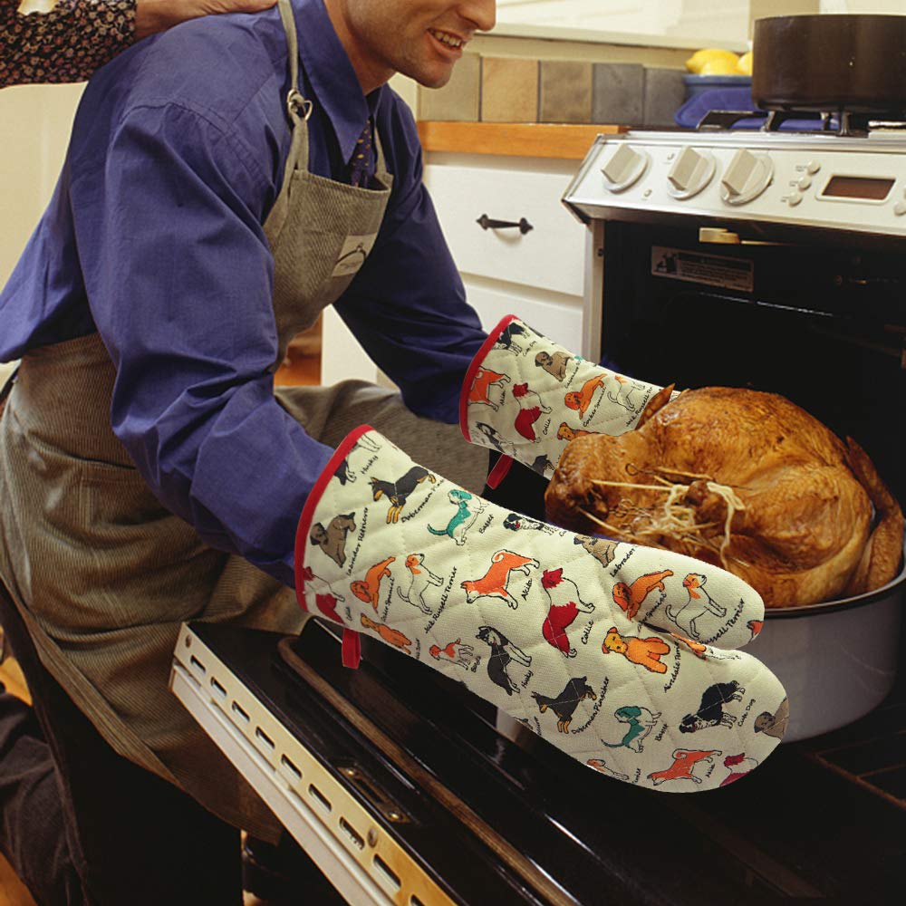 Red LMLDETA waterproof, cold-proof mitt protects hands from steam and splashes.