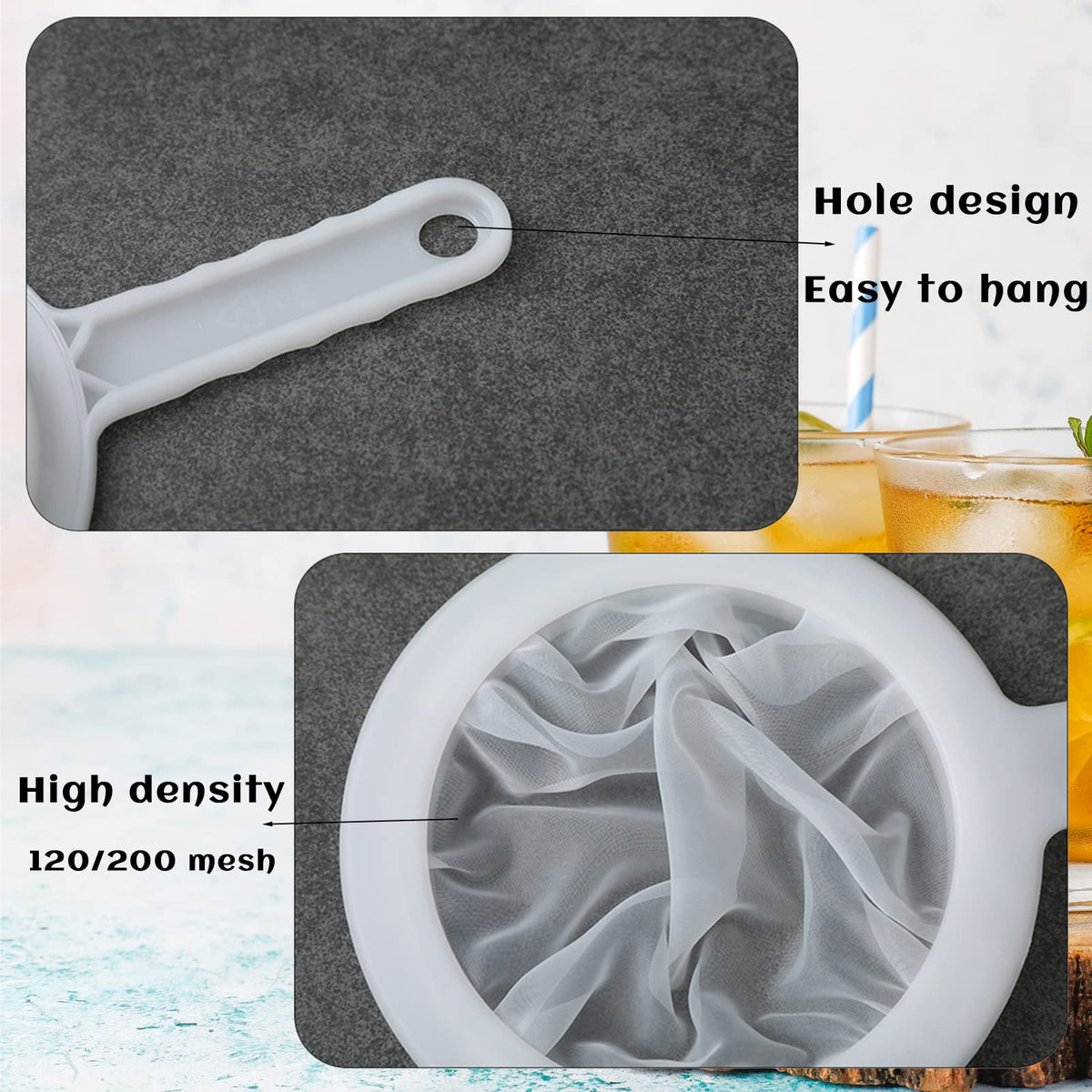 Redanha strainer filters milk and soy milk for smooth textures