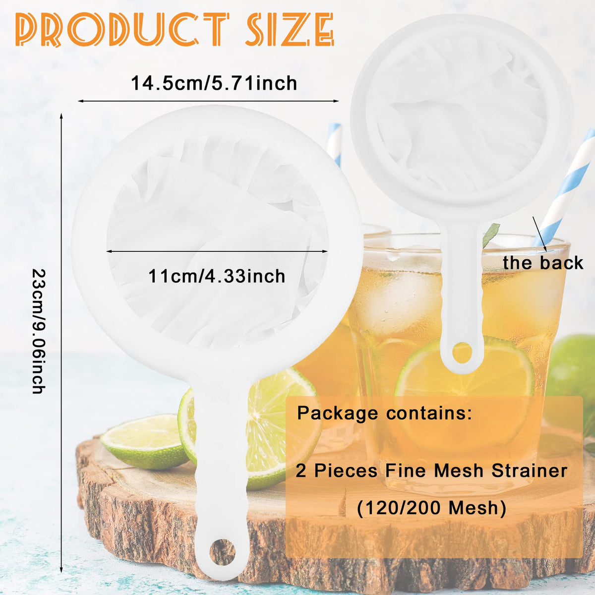 Redanha nylon mesh strainer handle close-up, non-slip grip for comfortable use