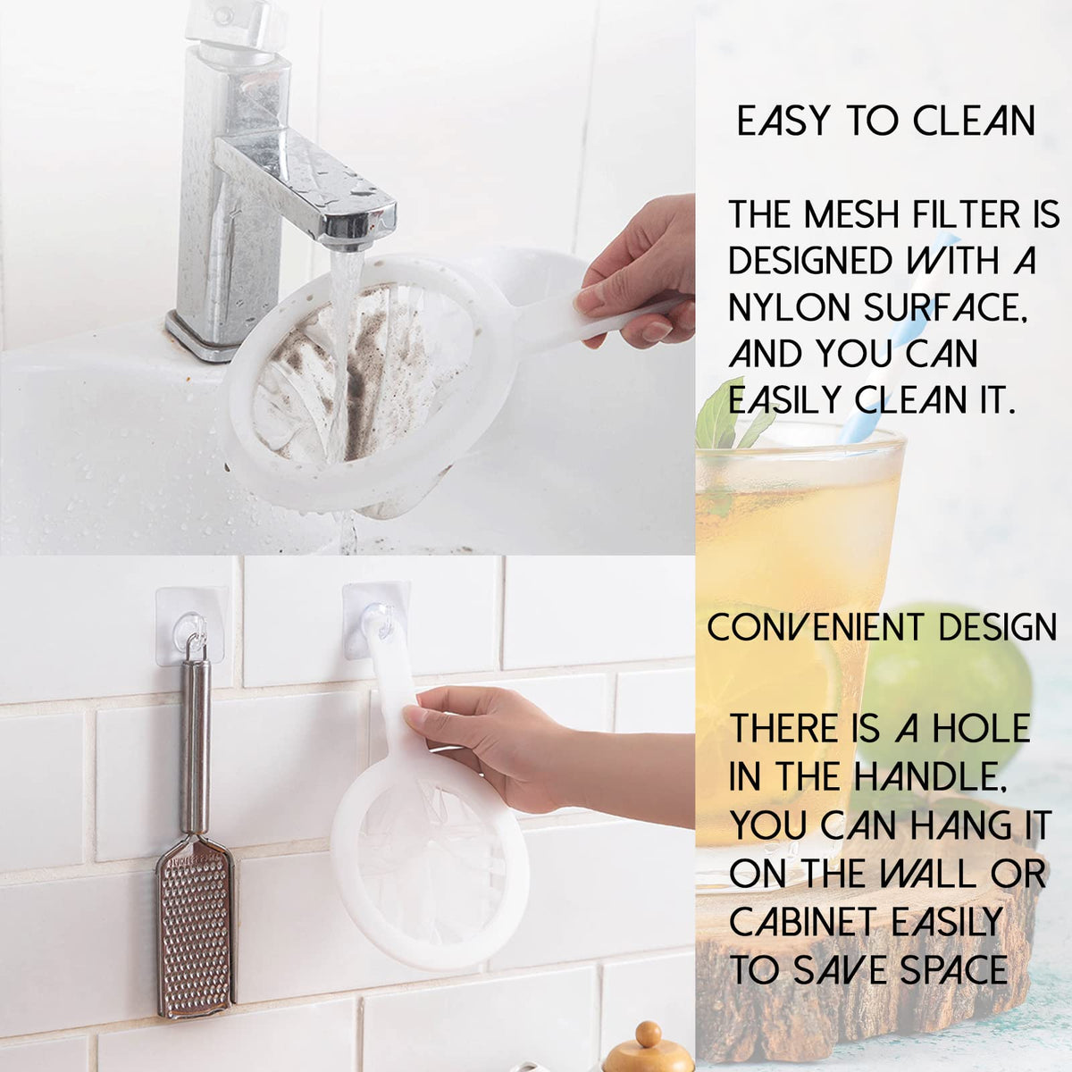 Redanha nylon mesh strainer is easy to wash and dry after use