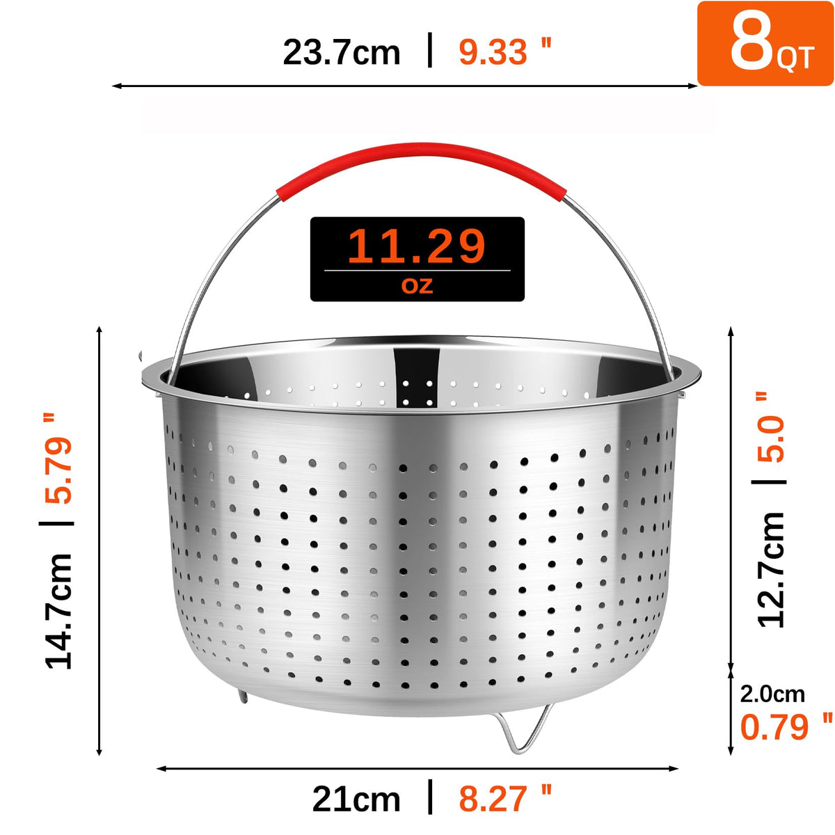 Redant 18-8 stainless steel construction ensures rust resistance.