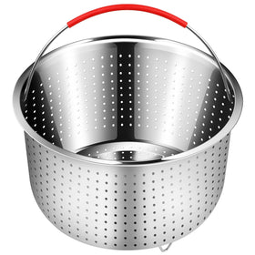 Redant mesh steamer basket inside pot for versatile steaming setup.