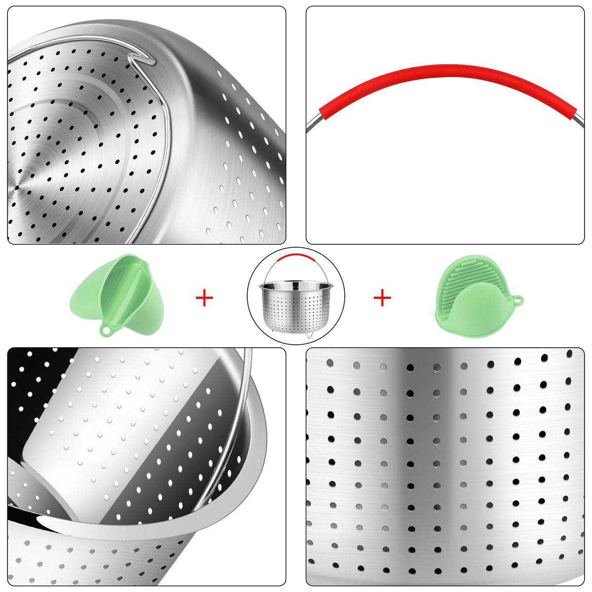 Redant vegetable steamer basket preserves flavor while steaming vegetables.