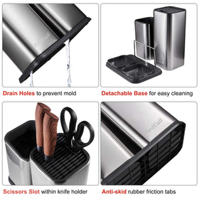 RedCall knife holder top view reveals spacious slots for up to 12 utensils