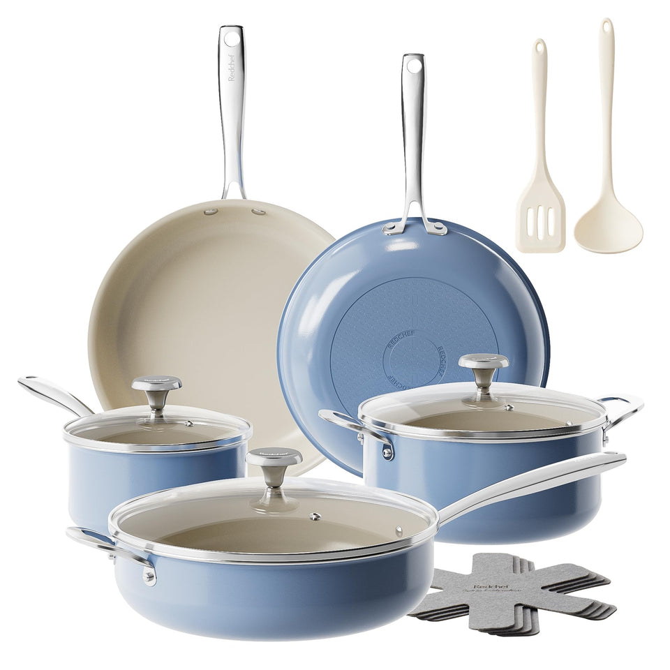 Redchef ceramic nonstick 9.5-inch frypan ideal for quick, easy food release.