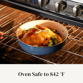 Redchef 2.5qt saucepan with glass lid for precise simmering and monitoring.