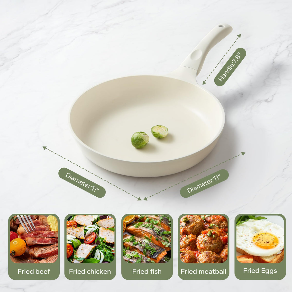 Redchef ceramic pan compact, lightweight design for efficient stovetop use.