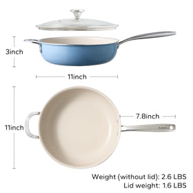 Redchef pan on induction stove demonstrates universal heat compatibility.