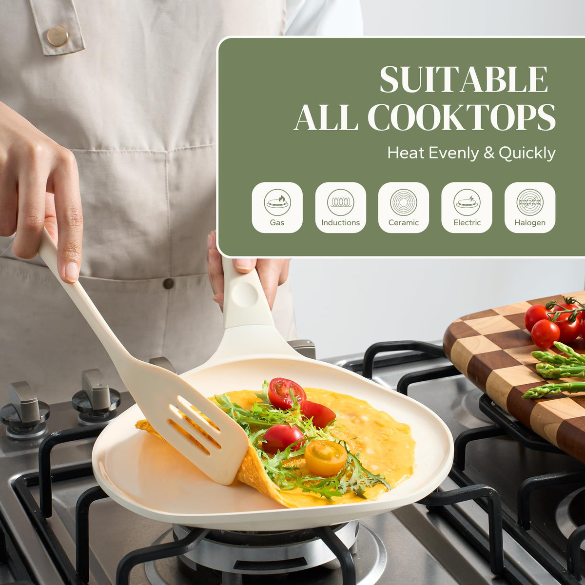 Redchef 10-inch pan versatile for crepes, dosas, and pancakes.