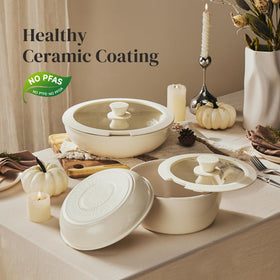 Redchef detachable-handle cookware highlighted for easy stove-to-oven transitions.