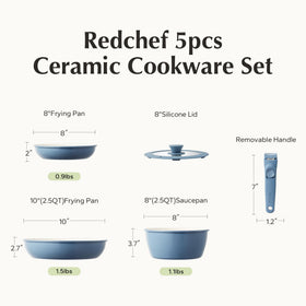 Redchef easy-clean ceramic surfaces simplify cleanup after meal prep.