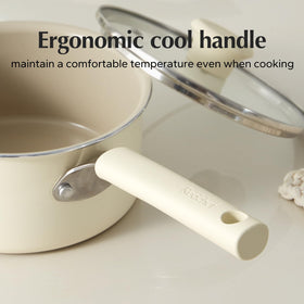 Redchef ceramic nonstick surface cleans quickly with minimal effort after cooking.