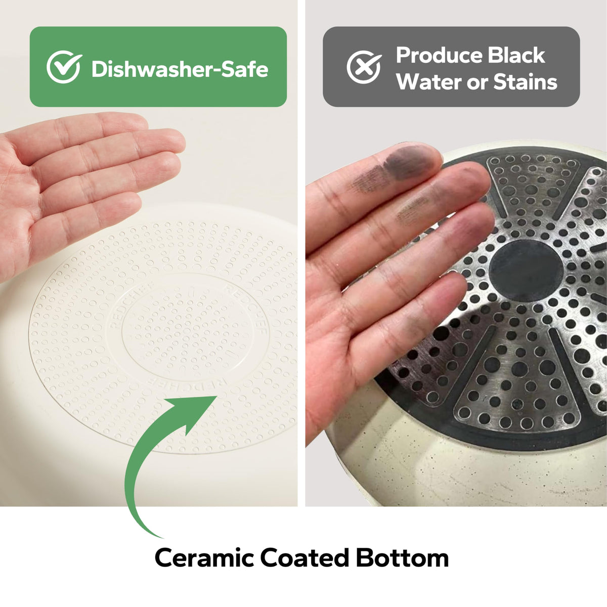Redchef glass lids 7-inch capture simmering visuals and safety during cooking.