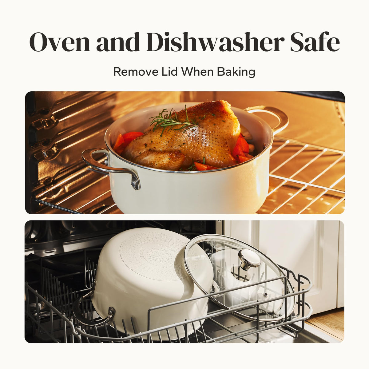 Redchef lightweight stock pot at 3.8 lb handles full capacity with ease.
