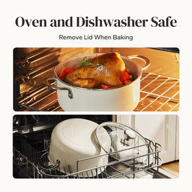 Redchef lightweight stock pot at 3.8 lb handles full capacity with ease.