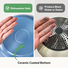 Redchef 9.5-inch ceramic pan provides even heat for quick sautéing