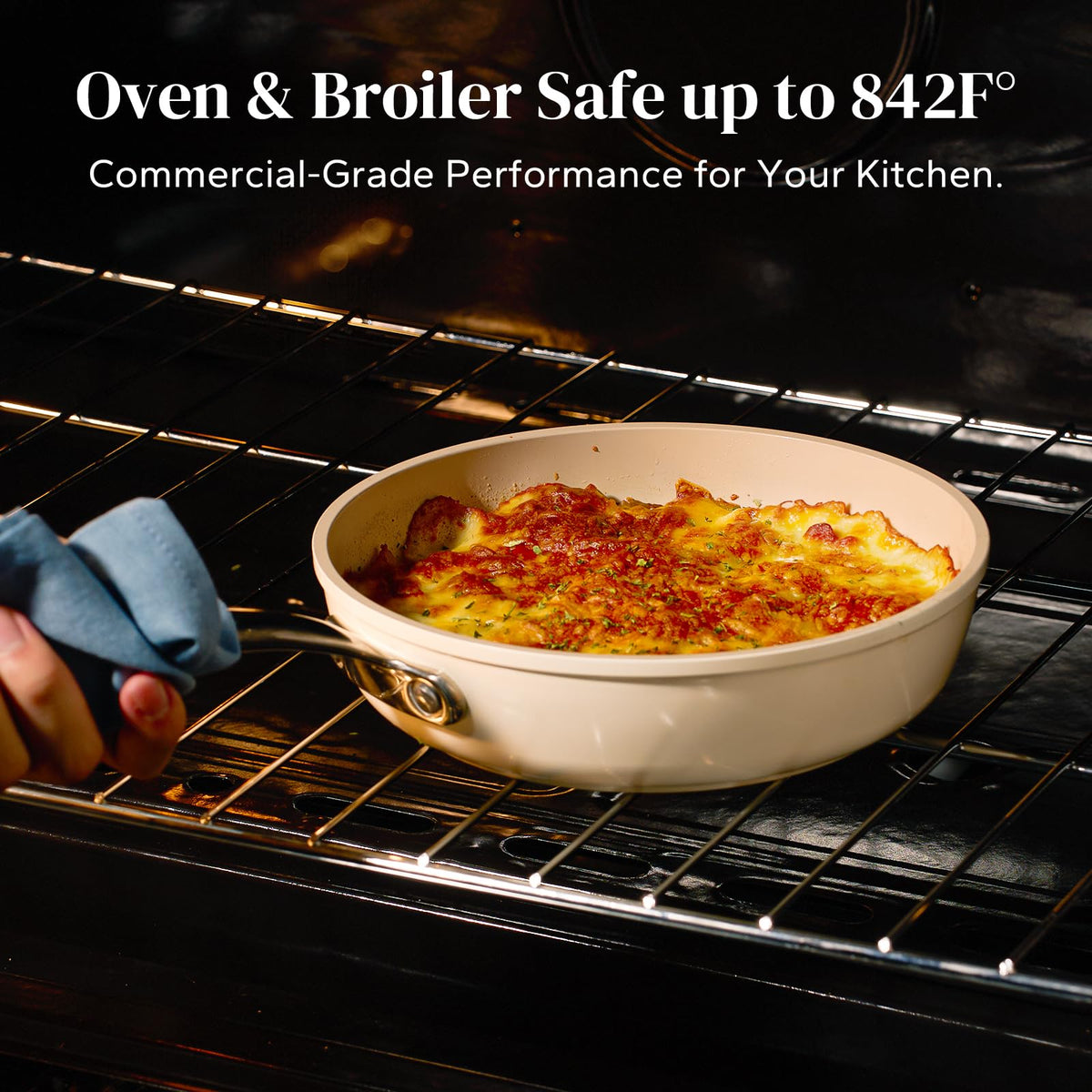 Redchef nonstick ceramic surface reduces oil use for healthier cooking