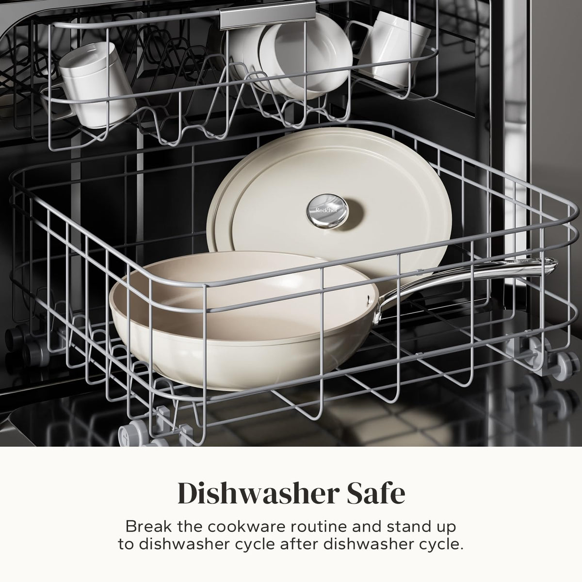 Redchef oven-safe design supports finishing dishes in the oven