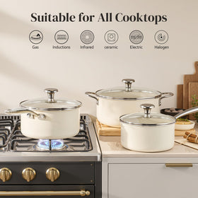 Redchef oven and dishwasher safe construction simplifies cleanup.