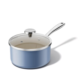 Redchef 2.5QT sauce pan with lid, compact and versatile for sauces and soups.