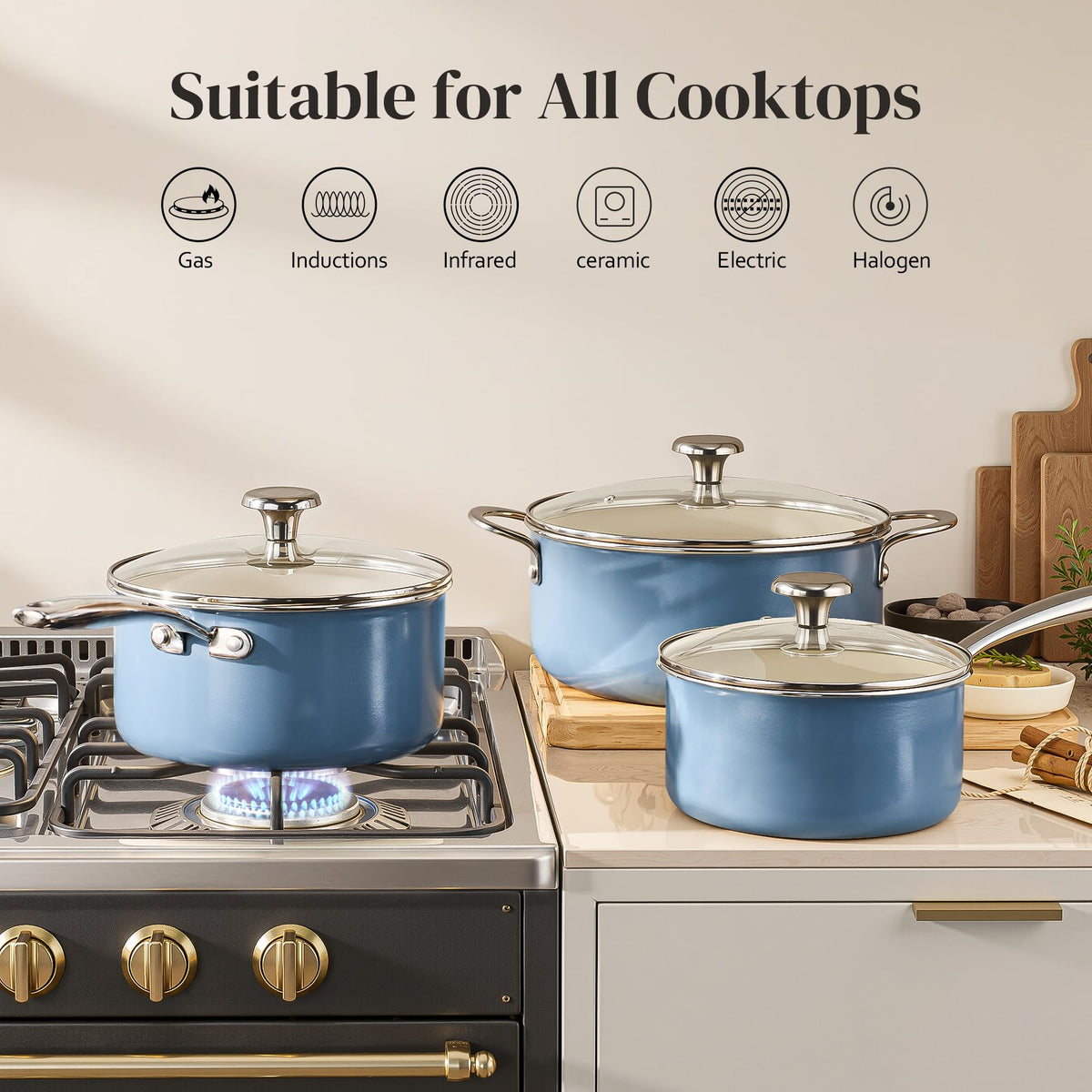 Redchef sauce pan 3.5qt with lid ideal for sautéing vegetables and grains.