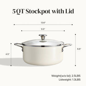 Redchef stay-cool handles provide a secure grip while lifting hot pots.