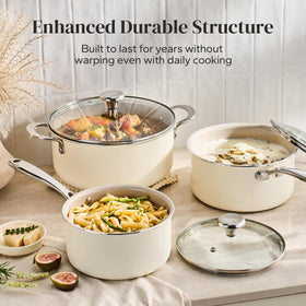 Redchef 5qt stock pot with lid handles soups and braises.