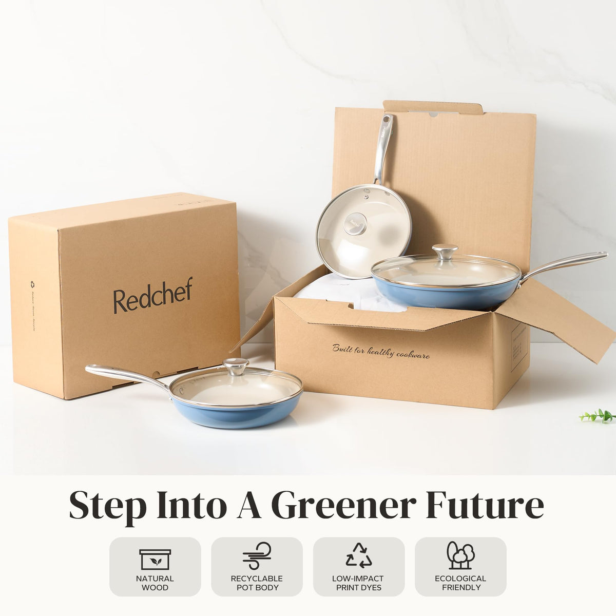 Redchef tempered glass lid 11-inch provides visibility for large pans.