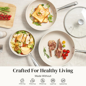 Redchef tempered glass lid 8-inch for clear monitoring while cooking.