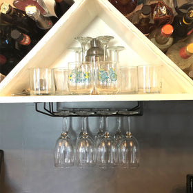 RedDreamer multi-row under-cabinet rack maximizes space and organization.