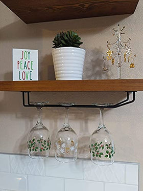 RedDreamer sleek black stemware rack enhances kitchen or bar décor.