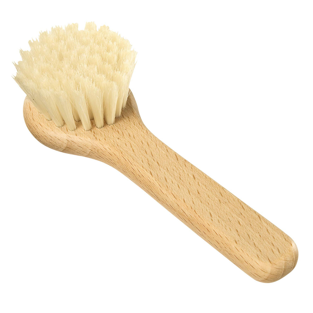 Redecker mushroom brush close-up shows soft bristles for delicate produce cleaning