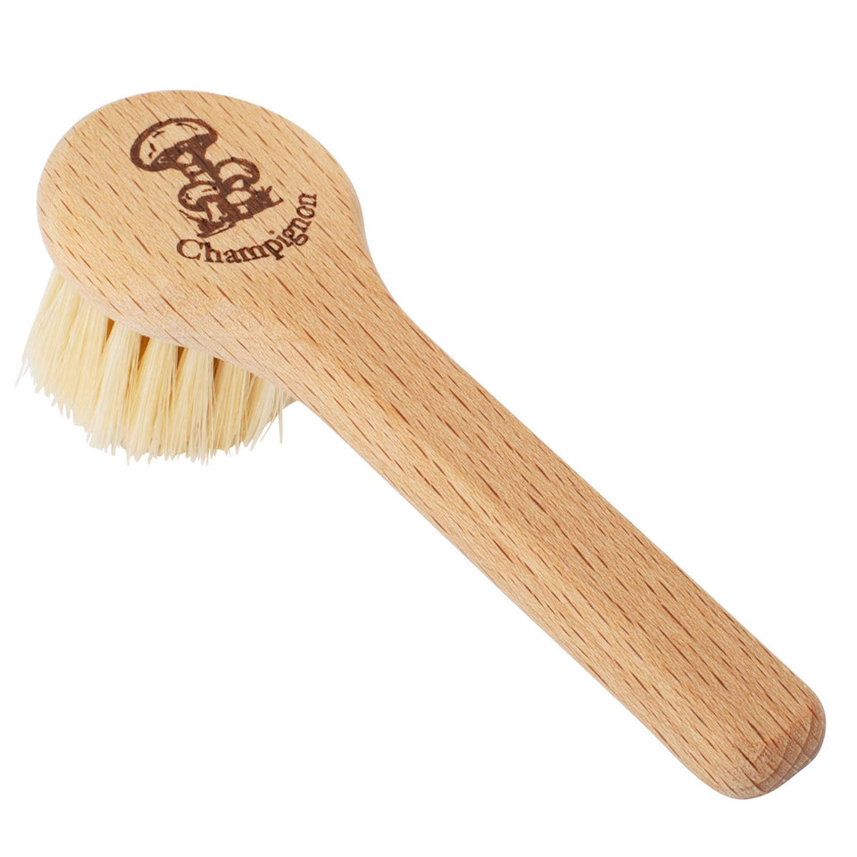 Redecker natural pig bristle mushroom brush with beechwood handle for dry cleaning without water