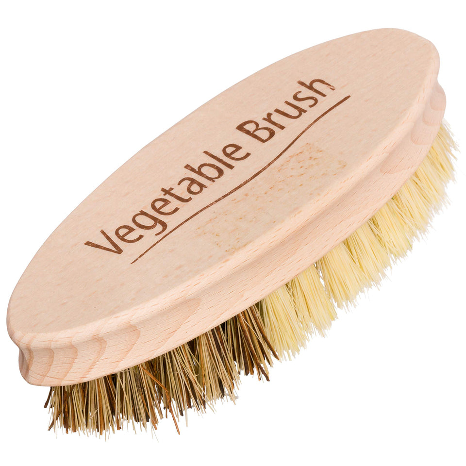 Redecker soft-side vegetable brush cleans delicate produce gently