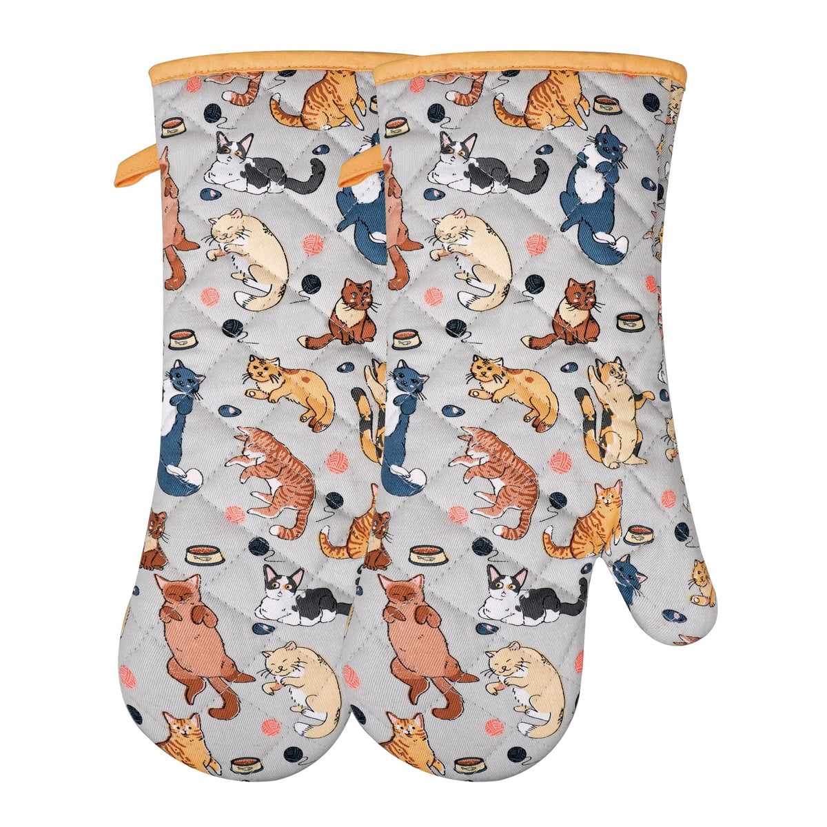 Red LMLDETA cat-design oven mitt for heat-resistant baking