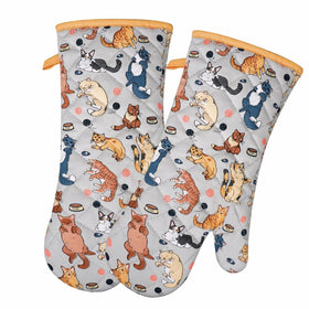 Red LMLDETA cat design gloves add style to cooking