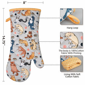 Red LMLDETA fox-design oven mitt for grilling and barbecuing