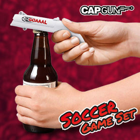 Redomm cap gun bottle opener launcher with stainless mouth supports durable use at gatherings.