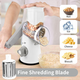 REDPANT rotary cheese grater uses 430 stainless steel for durable performance.