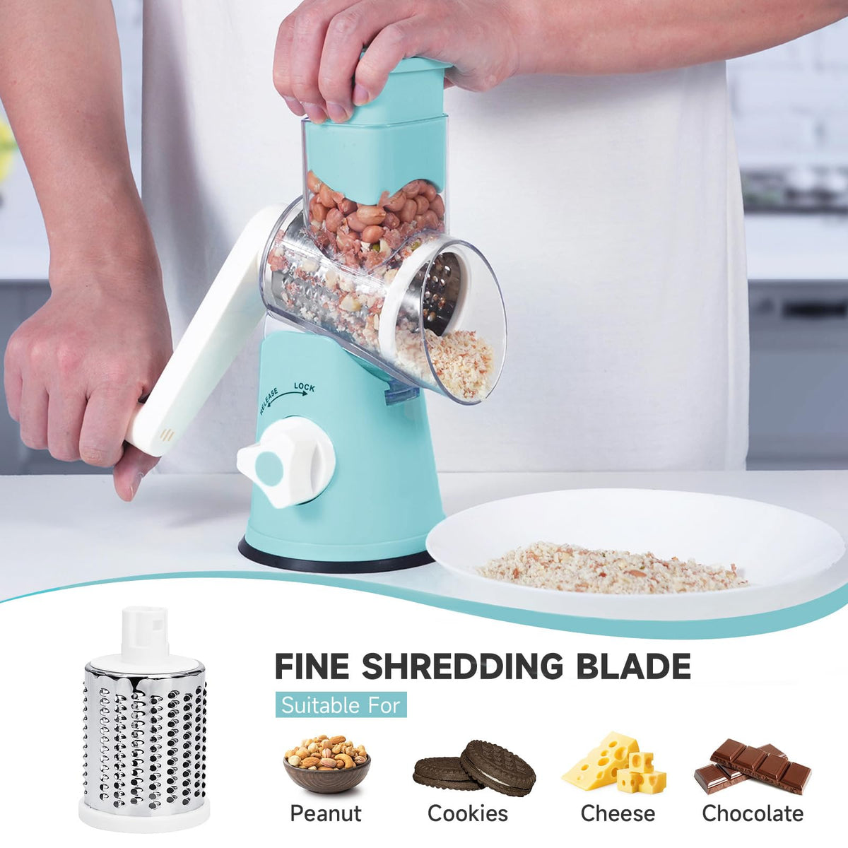 REDPANT Grater with powerful suction base stays stable during use.