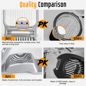 REDSETS egg slicer base and handle highlight ergonomic, non-slip grip.