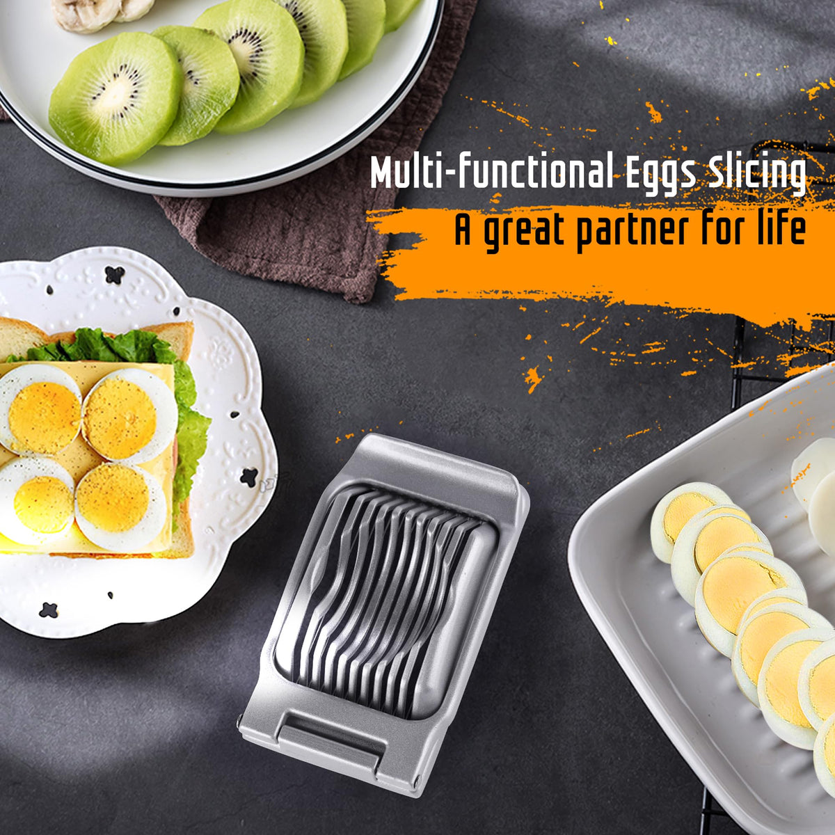 REDSETS egg slicer hollow base view indicates easy residue removal.