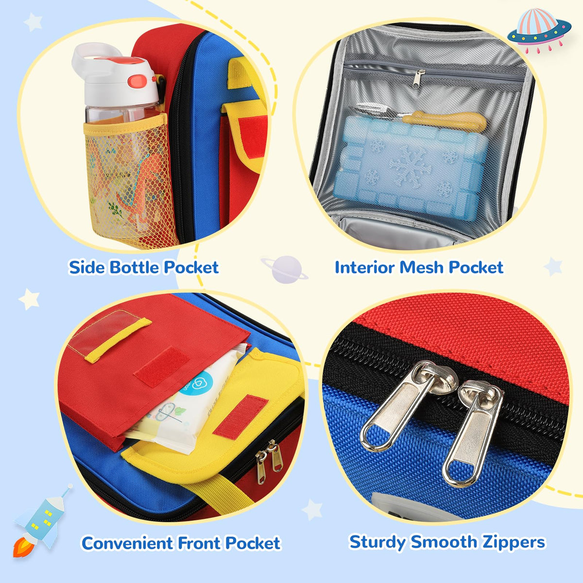 REDSHELL Interior Mesh Pocket holds ice packs or utensils for organization.