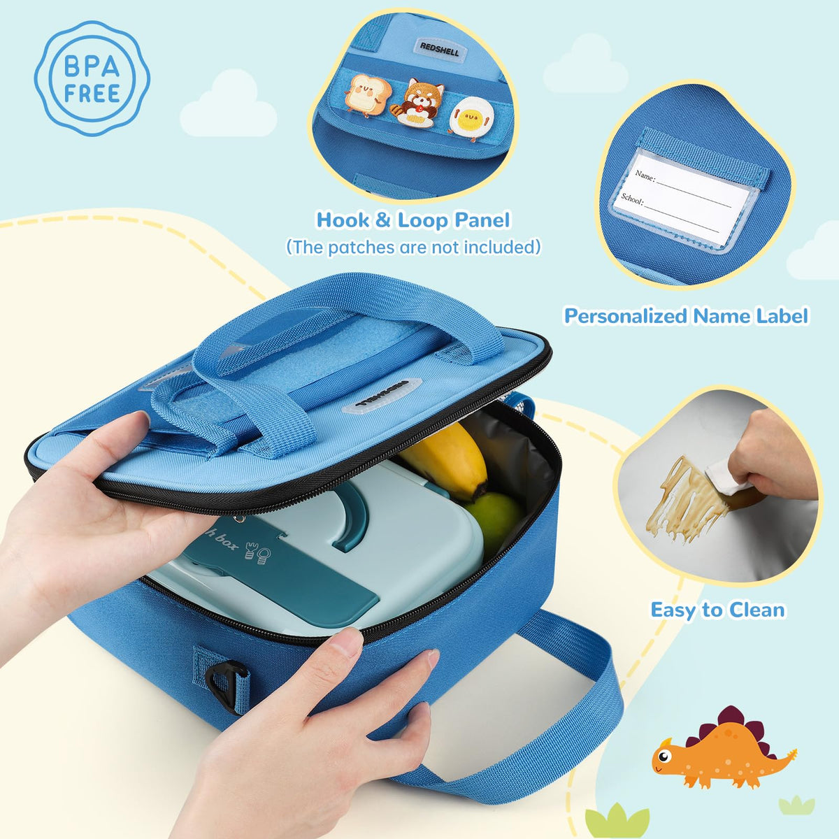 REDSHELL lunch bag strap adjustment demonstrates comfortable carrying options