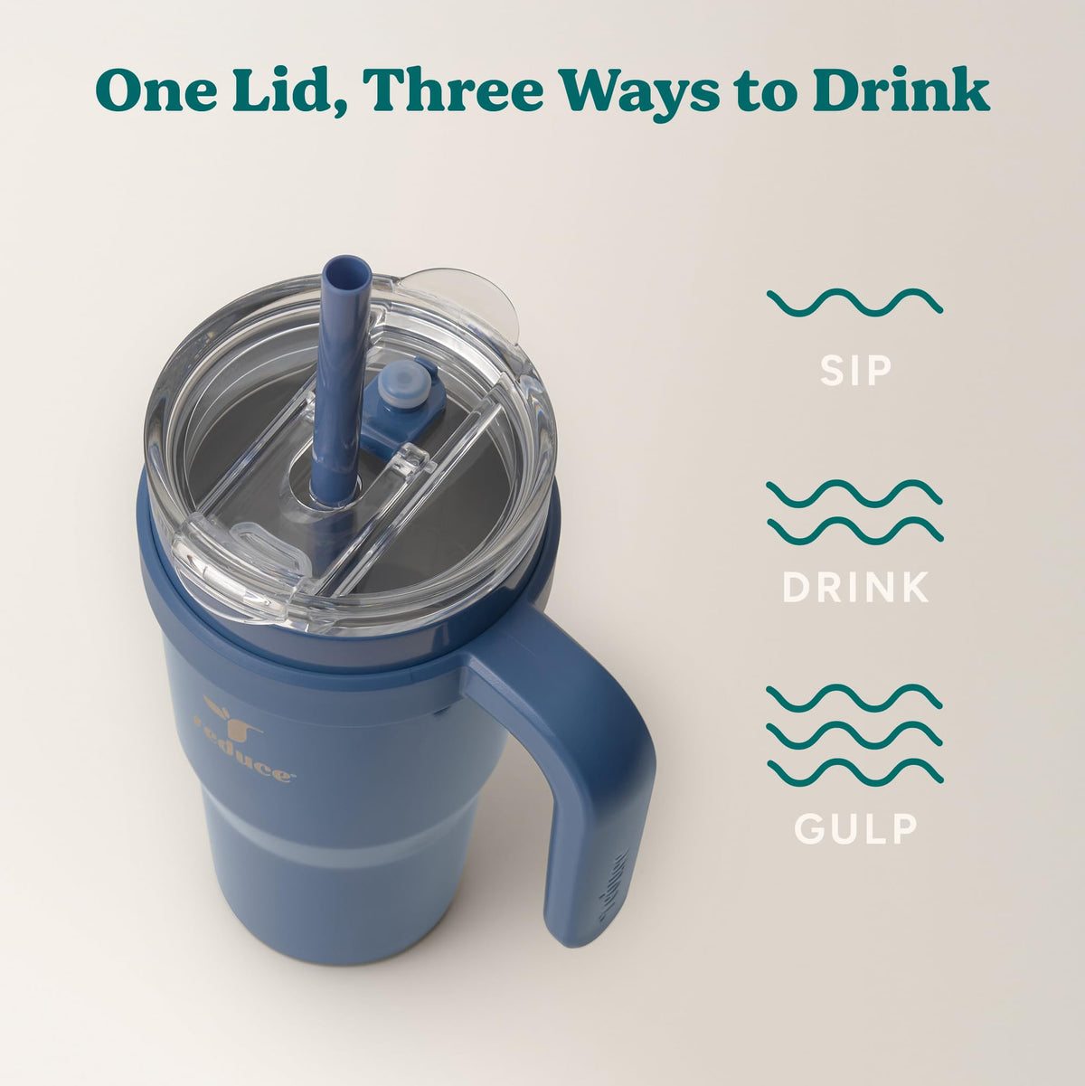 Reusable straw included with REDUCE tumbler for on-the-go hydration