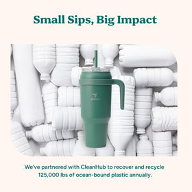 REDUCE tumbler’s sweat-proof exterior helps protect surfaces.