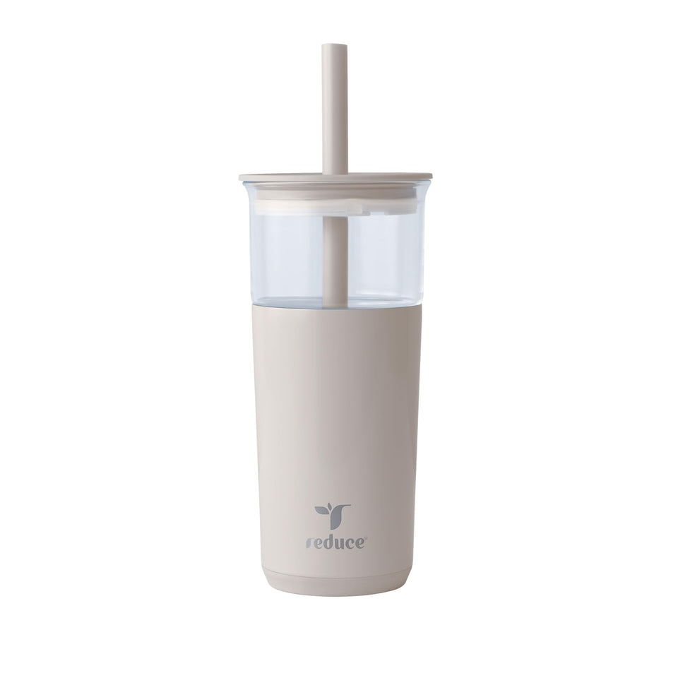 REDUCE Aspen 20 oz glass tumbler with lid and straw keeps drinks cold up to 12 hours