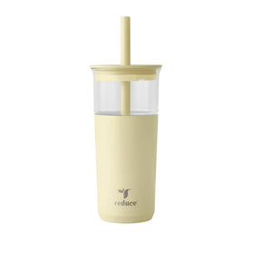 REDUCE Aspen 20 oz glass tumbler with lid and straw keeps drinks cold up to 12 hours.